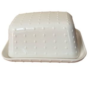 Bead Ciroa White Butter Dish W/ Bead